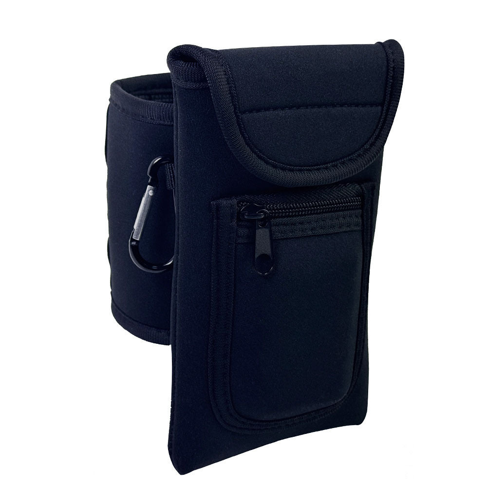 portable magnetic gym bottle cover with phone storage