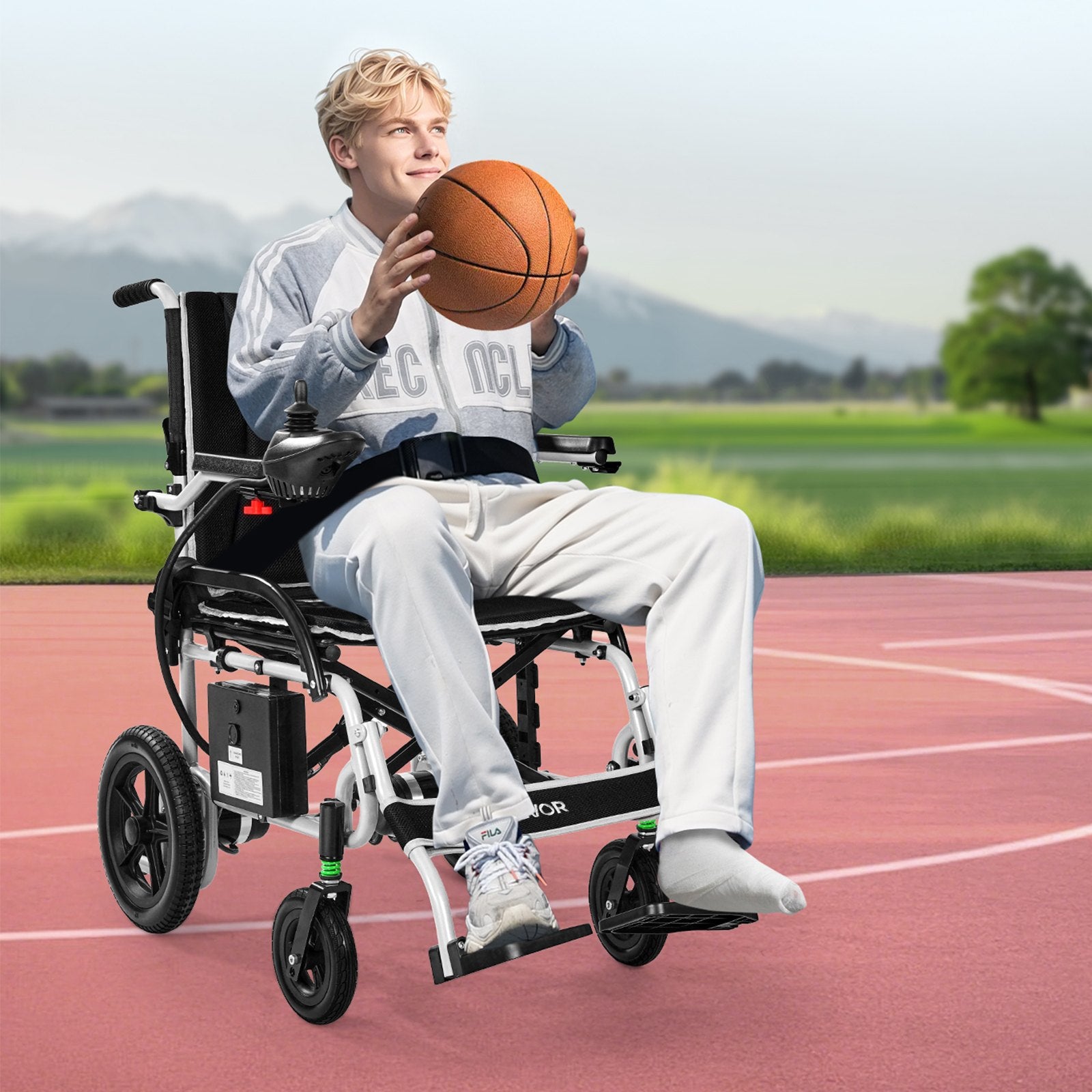 portable power wheelchair 12 mile range