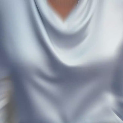 satin swing collar blouse women