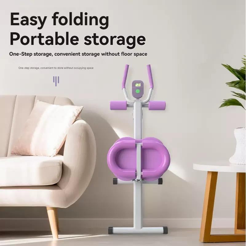 Adjustable Sit-Up Trainer with LCD Monitor Foldable Ab Exercise Machine for Abs Arms Yoga Legs and Glute Muscle Shaping Core Training Equipment for Home Gym