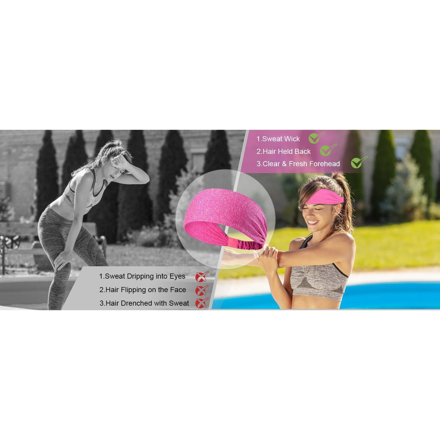 sports running headbands for women workout training
