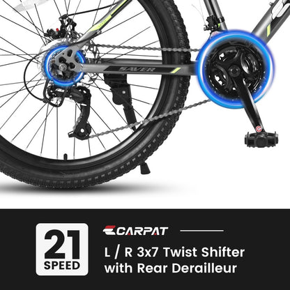steel frame mountain bike with suspension