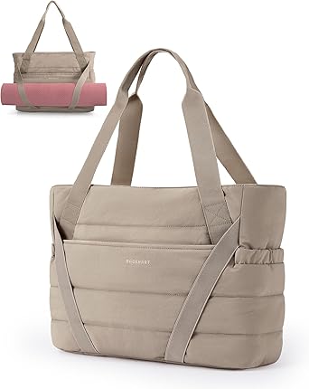 stylish gym bag with straps for yoga mat carrying