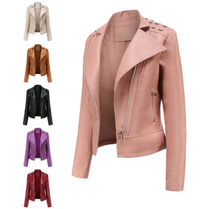 stylish women leather jacket for casual wear