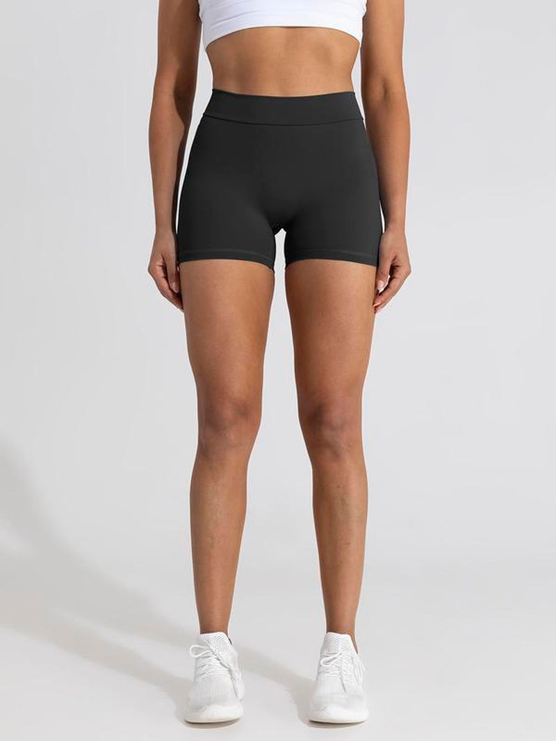 women high waist ruched gym shorts seamless fit